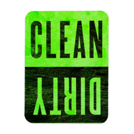 Rensa | Dirty Letterpress Stil Dishwasher Magnet