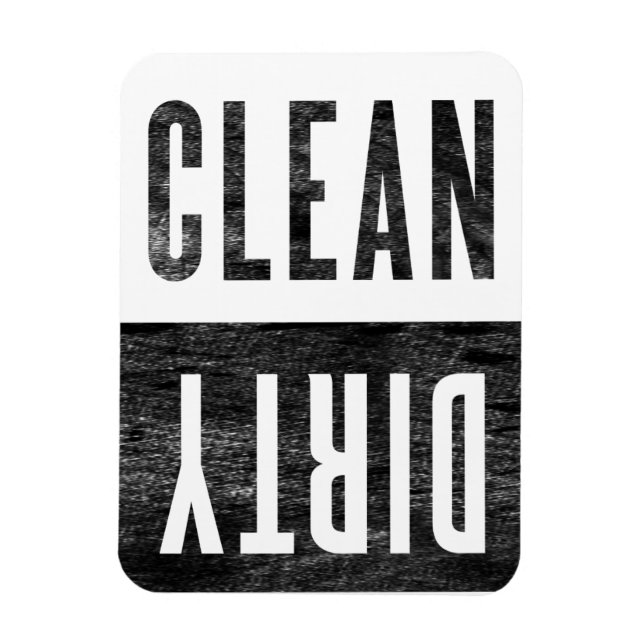 Rensa | Dirty Letterpress Stil Dishwasher Magnet (Vertikal)