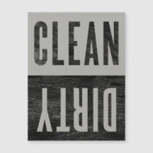 Rensa | Dirty Letterpress Stil Dishwasher Magnet