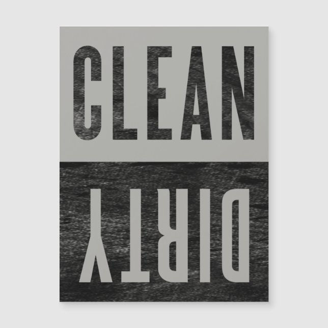 Rensa | Dirty Letterpress Stil Dishwasher Magnet (Framsida)