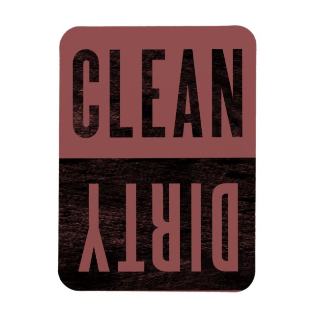 Rensa | Dirty Letterpress Stil Dishwasher Magnet (Vertikal)