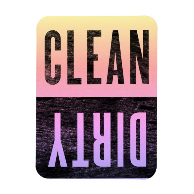 Rensa | Dirty Letterpress Stil Dishwasher Rainbow Magnet (Vertikal)