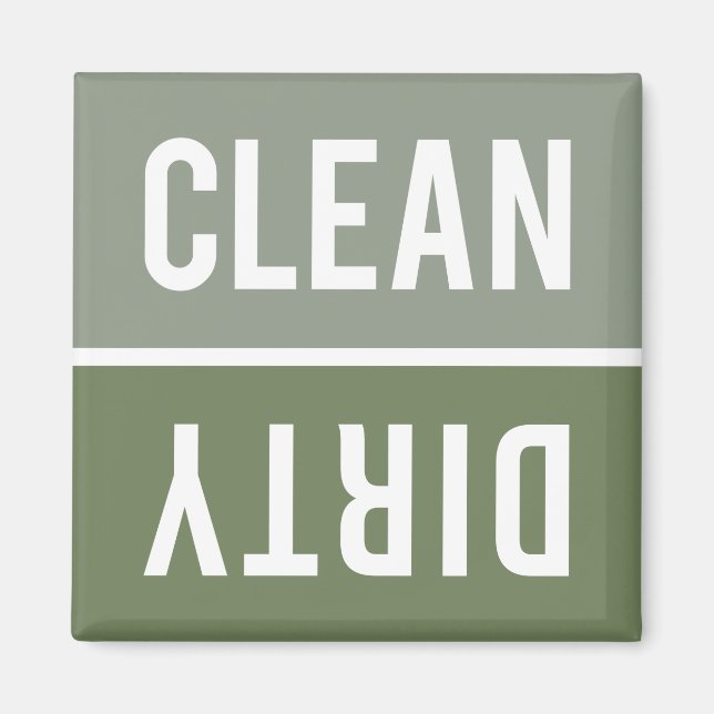 Rensa Dirty Sage Oliv grönt Dishwasher Magnet (Framsidan)