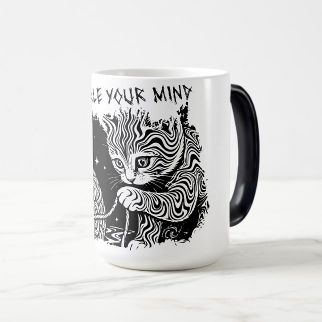 Rensa Ditt Sinne - Psykedelisk Katt  Magisk Mugg (Framsida höger)