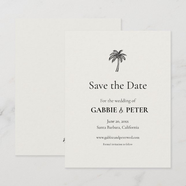 Rensa Eleganten Handflatan Träd Typography Clean S Inbjudningar (Fram/baksida)