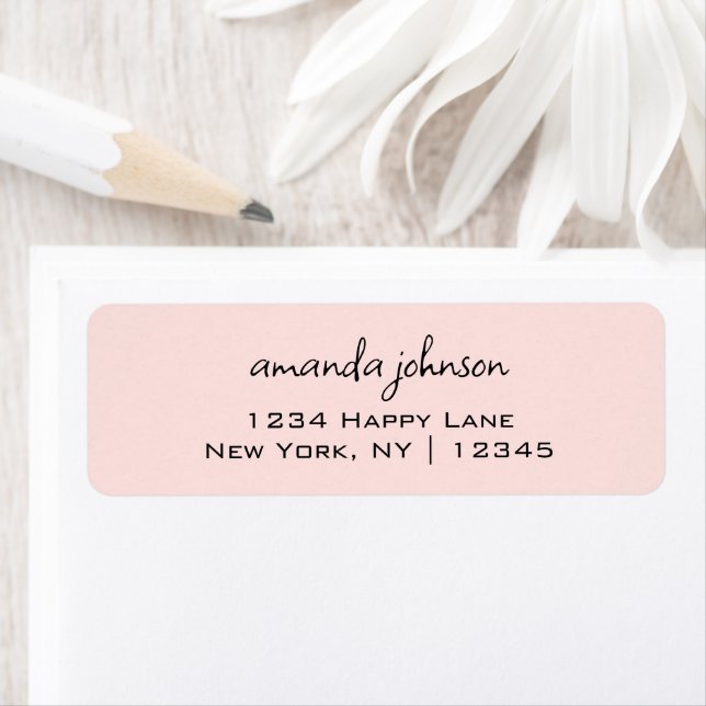 Rensa enkel minimal informell Avslappnad Ljus rosa Returadress Etikett (Insitu)
