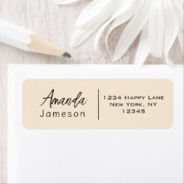 Rensa enkel minimal informell Avslappnad på Cream Returadress Etikett