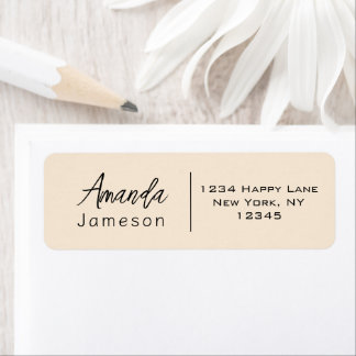Rensa enkel minimal informell Avslappnad på Cream Returadress Etikett