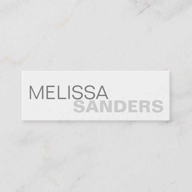 Rensa fet grått med två ton personligt nätverk mini visitkort (Framsida)