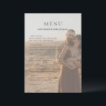 Rensa foto Modern Bröllop Meny<br><div class="desc">Modern bröllopsmeny med en enkel men elegant design över två av dina favoritfoton.</div>