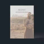 Rensa foto Modern Bröllop Meny<br><div class="desc">Modern bröllopsmeny med en enkel men elegant design över två av dina favoritfoton.</div>