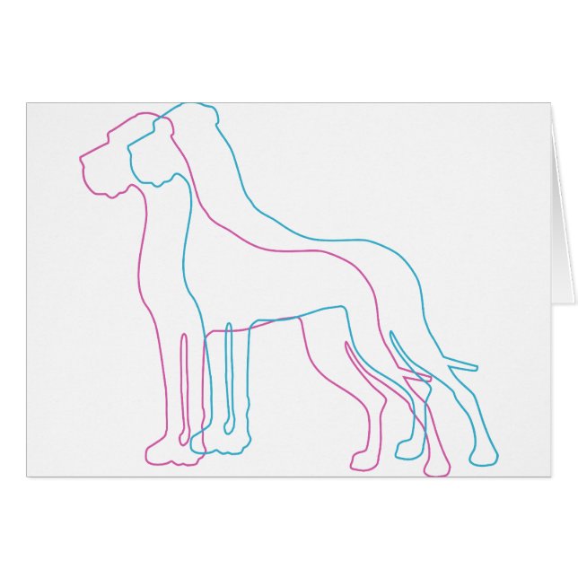 Rensa Great dane Hälsningskort (Framsidan Horizontal)