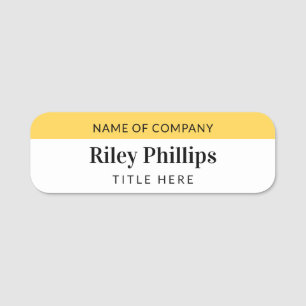 Rensa Gult & White Company Namn Title Namnbricka