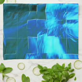 Rensa himlar mosaic abstrakt metallisk struktur kökshandduk