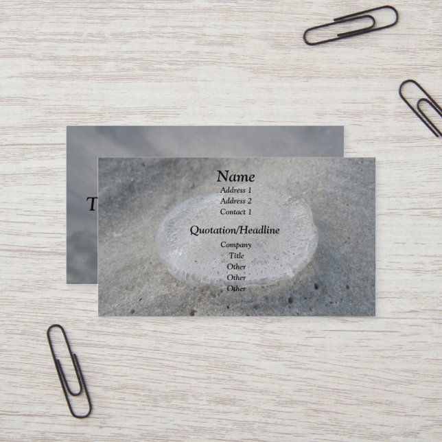 Rensa Jellyfish-Affärskortet Visitkort (Fram/Back In Situ)