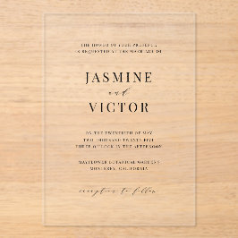 Rensa klassiskt bröllopsinbjudan - minimalt kort