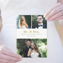 Rensa kollage Editable Färg Bröllop-meddelande Tack Kort