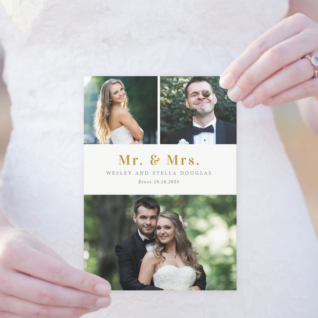 Rensa kollage Editable Färg Bröllop-meddelande Tack Kort (Skapare uppladdad)