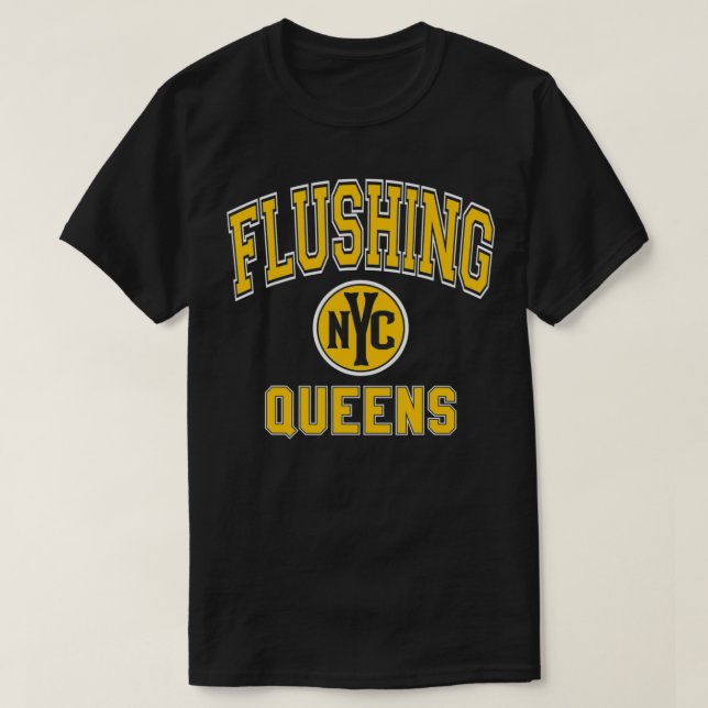 Rensa köns NYC Varsity Stil Amber Print T Shirt (Design framsida)