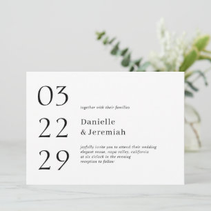 Rensa minimala Eleganter med fet datum - modern Br Inbjudningar