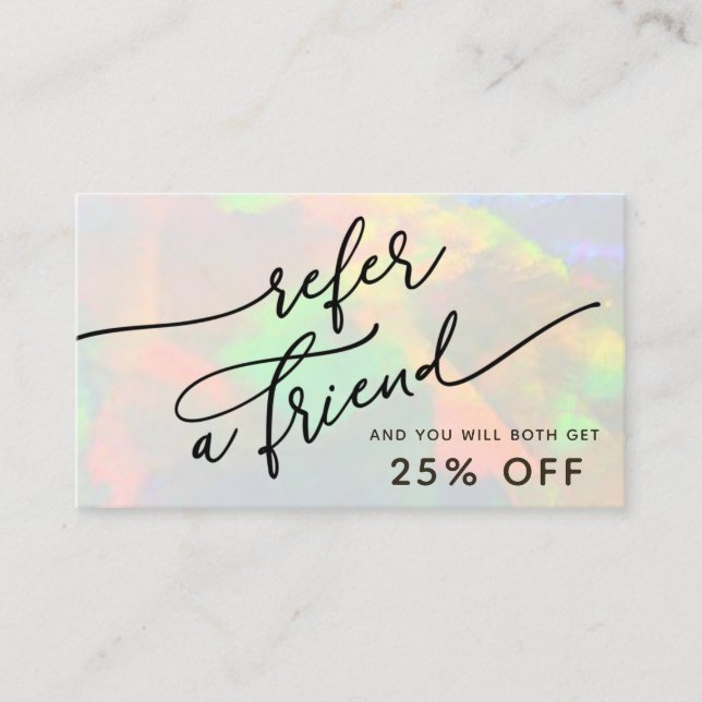 rensa opal referera till en vän visitkort (Framsida)