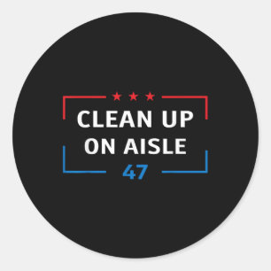 Rensa på Aisle 47 Impeach 47 Anti-Trump Preside Runt Klistermärke