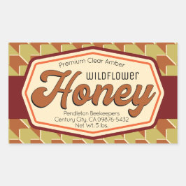 Rensa produktetiketter för Amber Wildblomhonung Bu Rektangulärt Klistermärke