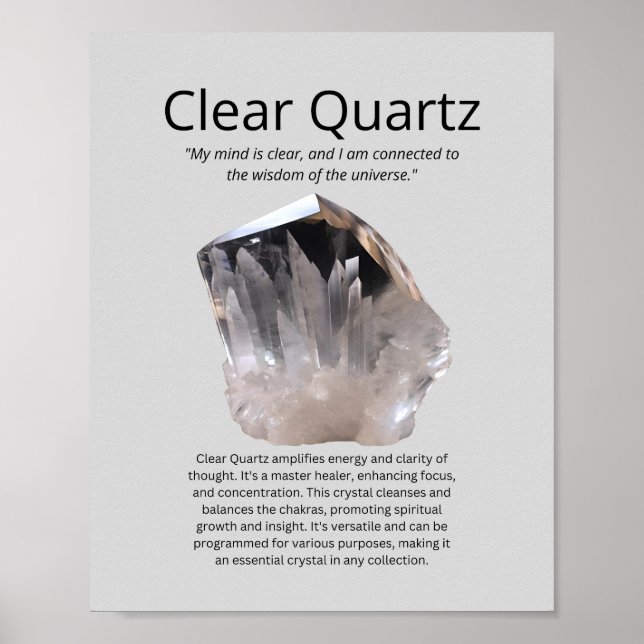 Rensa Quartz Crystal Betydelse Poster (Framsidan)