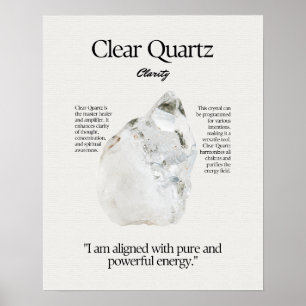 Rensa Quartz Gem Crystal-minneskort Poster