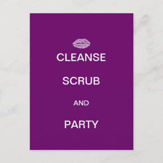 Rensa SCrub och Party Violet Postcard Vykort