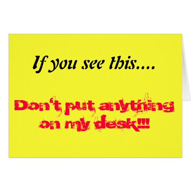 Rensa skrivbordet hälsningskort (Framsidan Horizontal)