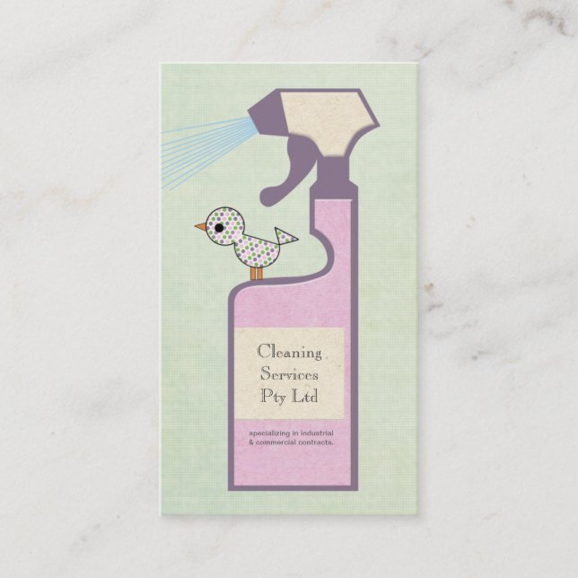 Rensa Städning visitkort för tjänstprofil (Framsida)