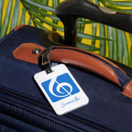 Rensa symbol för blå Treble Clef Music Bagagebricka