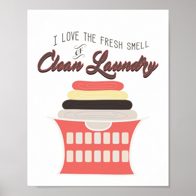 Rensa Tvätt Art-utskrift - Tvätt Wall Art Poster (Framsidan)