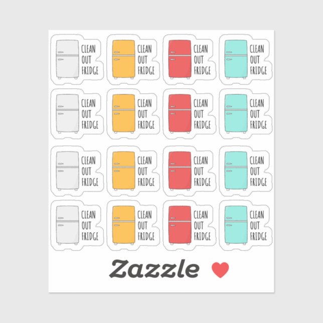 Rensa uppringningsplaneraren för kylskåp klistermärken (Ark)