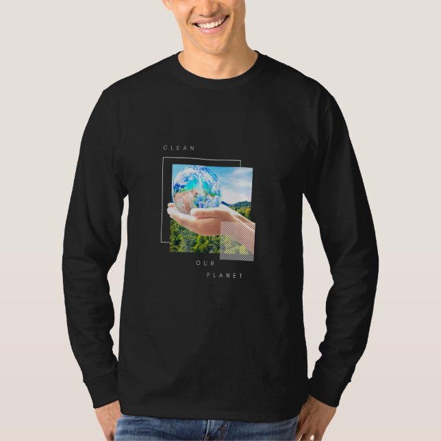 Rensa vår Planet Blå himmel Edition T Shirt (Framsida)