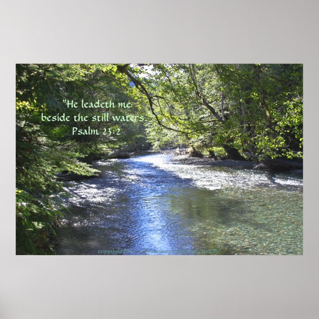 Rensa Vatten River Print w/Scripture Verse Poster (Framsidan)