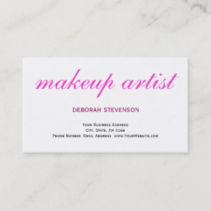 Rensa White Rosa Makeup Artist Affärskort Visitkort