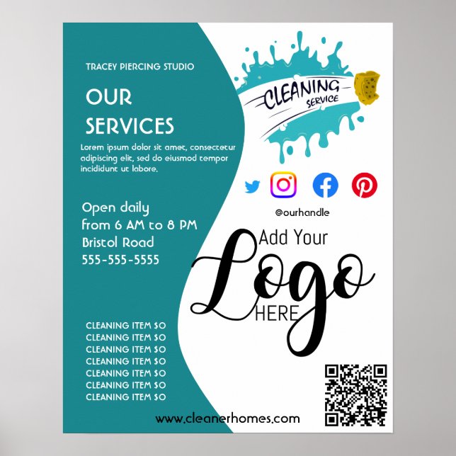 Rensare städning poster STUDIO poster flygare (Framsidan)