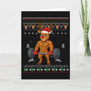 Rensdyr Röd Nosa Gainzdeer Gym Fula Jul Fula Tröja Kort