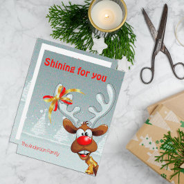 Rensdyr Rudolph jul kul önskar vykort