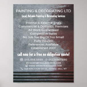 Rensfärgad vägg, målare och dekorator poster