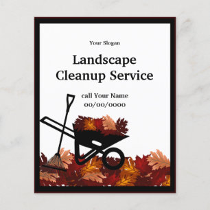 Rensning av Lämna Raking Service Event Flyer för h