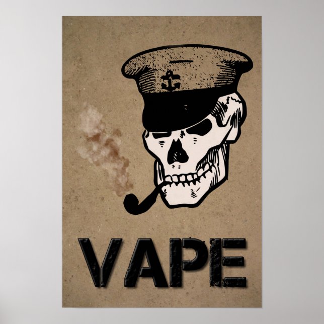 Rensning av Vape Skull Grunge Poster (Framsidan)