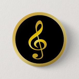Rensningsnoter för Guld Black Music Symbol Knapp