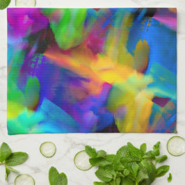 Renspenseldrag för mycket färgad i digitalt format kökshandduk