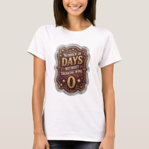 Rent guld ANTAL DAGAR UTAN VIN 0 T Shirt