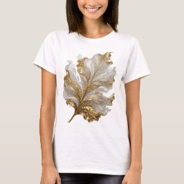 Rent guld GYLLENE BLAD Konstnärligt motiv T Shirt