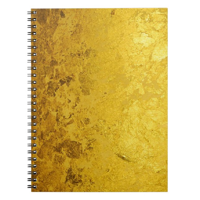 RENT GULD mönster / guldblad Anteckningsbok Med Spiral (Framsidan)