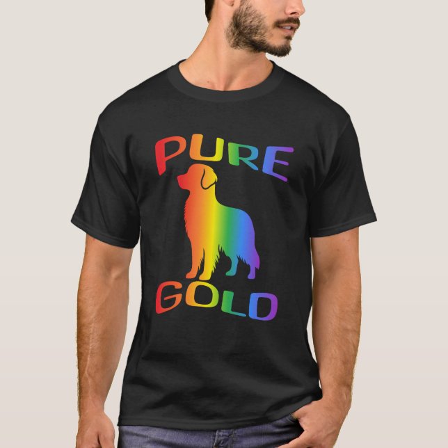 Rent Guld Regnbåge Golden Retriever T Shirt (Framsida)